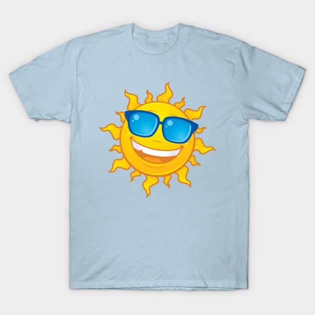 Summer Sun Wearing Sunglasses T-Shirt by fizzgig